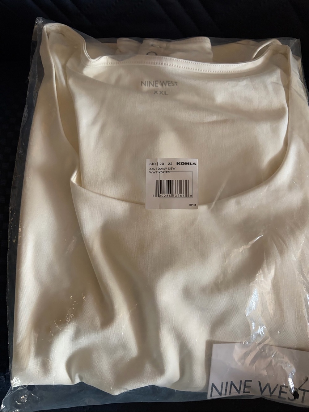 Nine West Cream Scoop Neck bodysuit